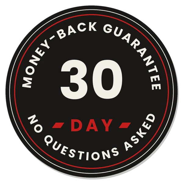 30-day money-back guarantee, no questions asked